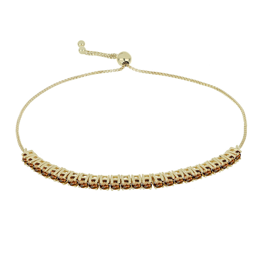 Brățară din Argint 925 Placat cu Aur ( 5.77 grame ) cu Cuarț Coniac 3.05 Carate