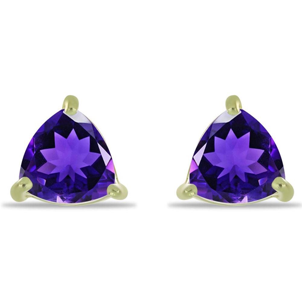 Cercei din Argint 925 Placat cu Aur ( 0.88 grame ) cu Ametist Marocan 0.79 Carate 1 