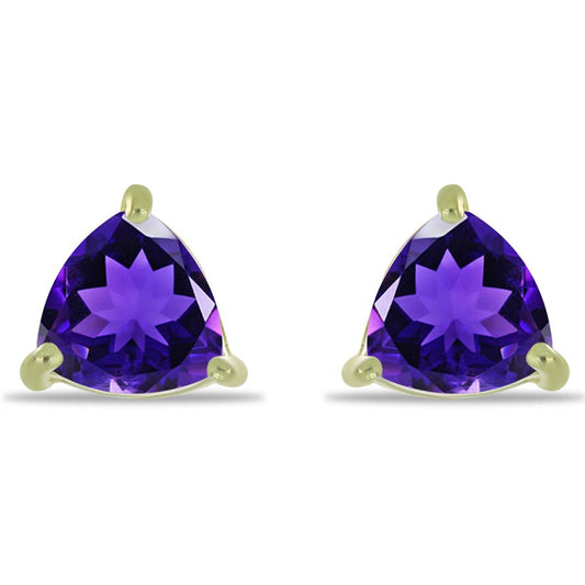 Cercei din Argint 925 Placat cu Aur ( 0.88 grame ) cu Ametist Marocan 0.79 Carate