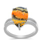 Inel din Argint 925 ( 3.24 grame ) cu Jasp Bumble Bee și Topaz Alb 5.03 Carate
