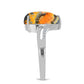 Inel din Argint 925 ( 3.24 grame ) cu Jasp Bumble Bee și Topaz Alb 5.03 Carate