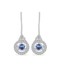 Cercei din Argint 925 ( 2.57 grame ) cu Moissanite Albastru Regal cultivat în laborator și Topaz Alb 0.84 Carate