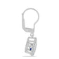 Cercei din Argint 925 ( 2.57 grame ) cu Moissanite Albastru Regal cultivat în laborator și Topaz Alb 0.84 Carate