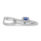 Pandantiv din Argint 925 ( 1.13 grame ) cu Moissanite Albastru Regal cultivat în laborator și Topaz Alb 0.35 Carate