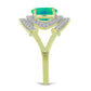 Inel din Argint 925 Placat cu Aur ( 3.75 grame ) cu Opal Verde Etiopian Lega Dembi și Topaz Alb 1.12 Carate