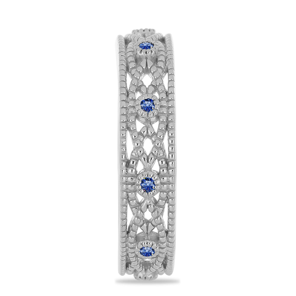 Inel din Argint 925 ( 3.33 grame ) cu Moissanite Albastru Regal cultivat în laborator 0.14 Carate