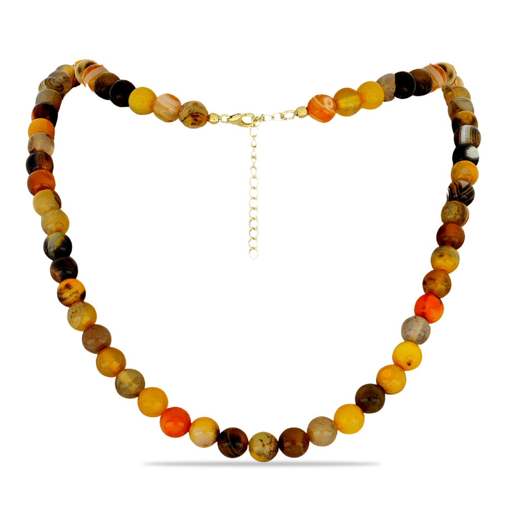 Colier din Argint 925 Placat cu Aur ( 1.02 grame ) cu Jasp Bumble Bee 201.62 Carate 1 