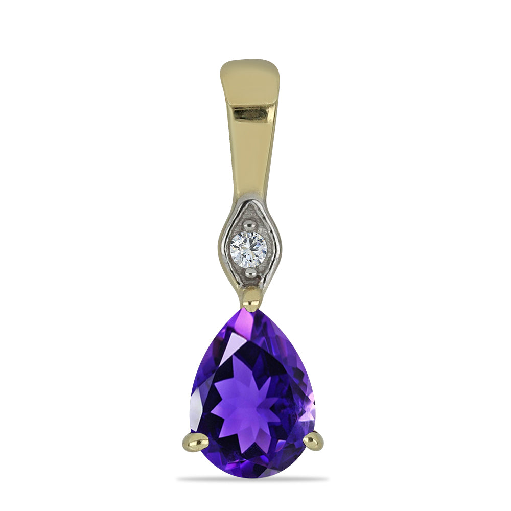 Pandantiv din Argint 925 Placat cu Aur ( 0.6 grame ) cu Ametist Marocan și Topaz Alb 0.65 Carate