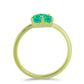 Inel din Argint 925 Placat cu Aur ( 1.84 grame ) cu Opal Verde Etiopian Lega Dembi și Topaz Alb 0.45 Carate