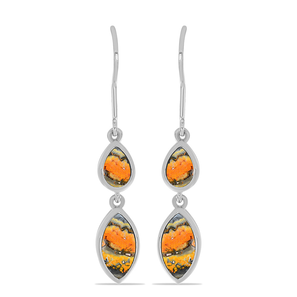 Cercei din Argint 925 ( 3.39 grame ) cu Jasp Bumble Bee 2.92 Carate 1 