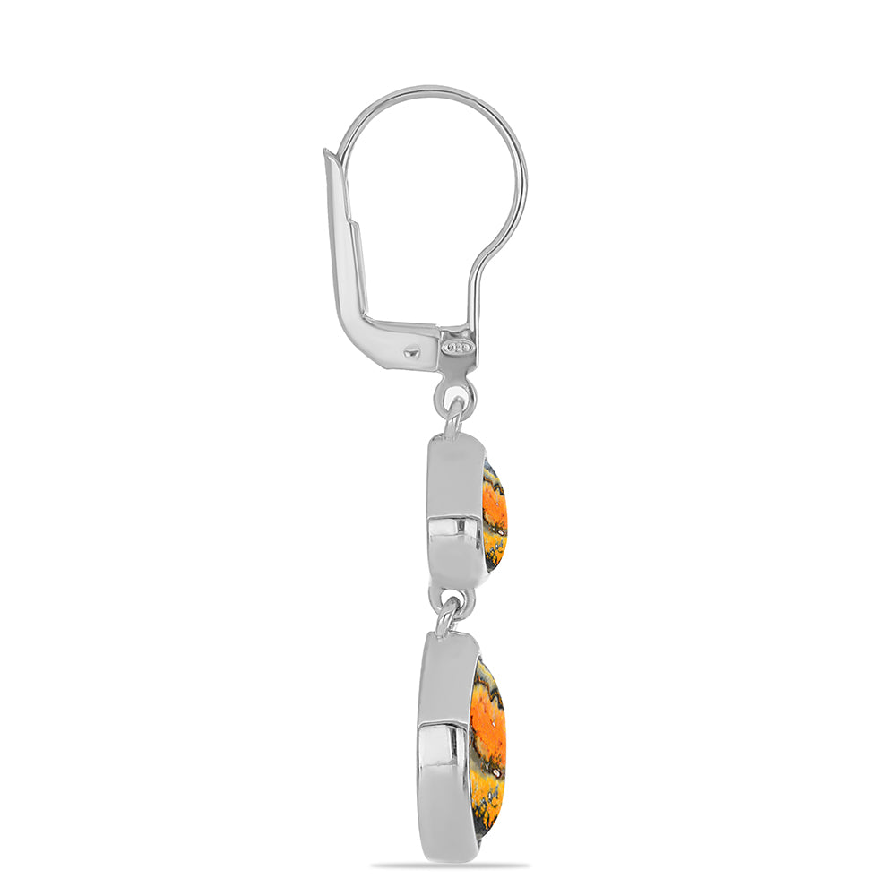 Cercei din Argint 925 ( 3.39 grame ) cu Jasp Bumble Bee 2.92 Carate 2 