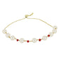 Brățară din Argint 925 Placat cu Aur ( 2.09 grame ) cu Perlă de Apă Dulce Albă și Rubin Malagasy 30.48 Carate