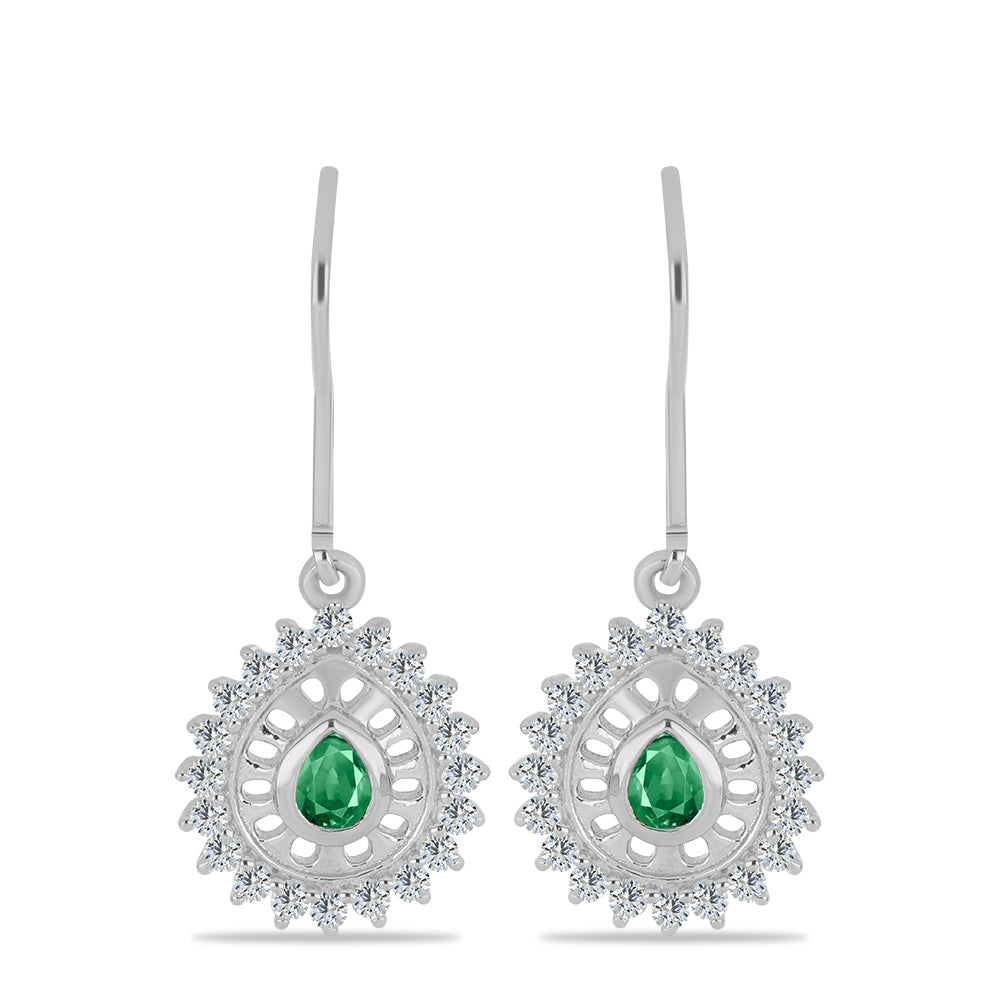 Cercei din Argint 925 ( 3.18 grame ) cu Alexandrit Natural și Topaz Alb 1.02 Carate