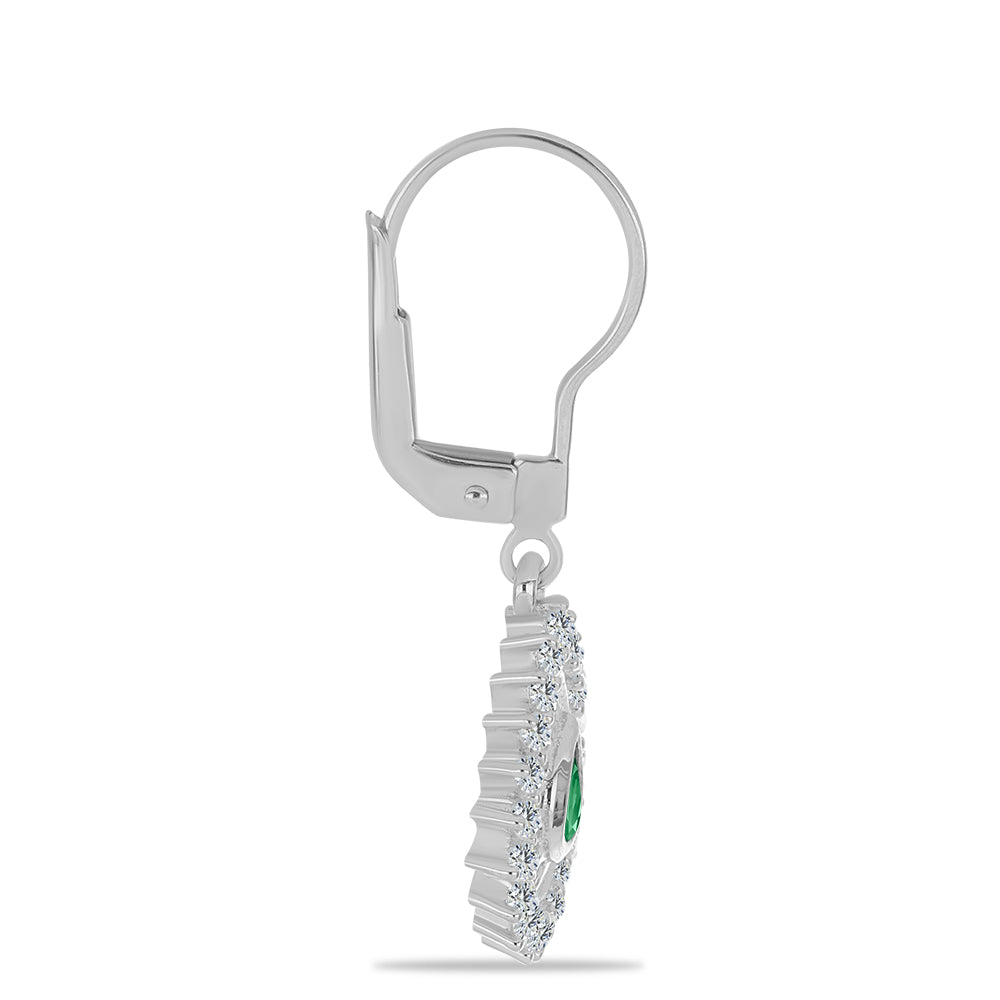 Cercei din Argint 925 ( 3.18 grame ) cu Alexandrit Natural și Topaz Alb 1.02 Carate 2 