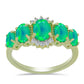 Inel din Argint 925 Placat cu Aur ( 2.69 grame ) cu Opal Verde Etiopian Lega Dembi și Topaz Alb 1.31 Carate