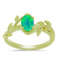 Inel din Argint 925 Placat cu Aur ( 2.52 grame ) cu Opal Verde Etiopian Lega Dembi 0.44 Carate
