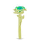 Inel din Argint 925 Placat cu Aur ( 2.52 grame ) cu Opal Verde Etiopian Lega Dembi 0.44 Carate