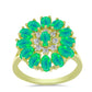 Inel din Argint 925 Placat cu Aur ( 4.32 grame ) cu Opal Verde Etiopian Lega Dembi și Topaz Alb 2.29 Carate