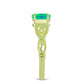 Inel din Argint 925 Placat cu Aur ( 2.64 grame ) cu Opal Verde Etiopian Lega Dembi 0.44 Carate