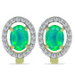 Cercei din Argint 925 Placat cu Aur ( 2.6 grame ) cu Opal Verde Etiopian Lega Dembi și Topaz Alb 1.36 Carate