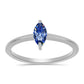 Inel din Argint 925 ( 1.68 grame ) cu Moissanite Albastru Regal cultivat în laborator 0.53 Carate