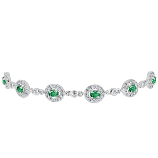 Brățară din Argint 925 ( 4.53 grame ) cu Alexandrit Natural și Topaz Alb 3.31 Carate