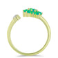 Inel din Argint 925 Placat cu Aur ( 2.06 grame ) cu Opal Verde Etiopian Lega Dembi și Topaz Alb 0.41 Carate