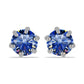 Cercei din Argint 925 ( 0.81 grame ) cu Moissanite Albastru Regal cultivat în laborator 0.88 Carate