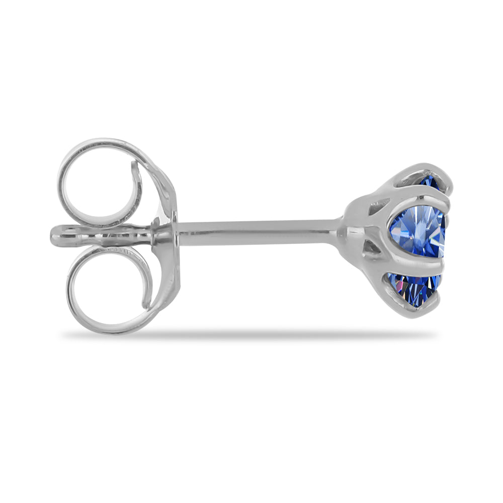 Cercei din Argint 925 ( 0.81 grame ) cu Moissanite Albastru Regal cultivat în laborator 0.88 Carate 2 