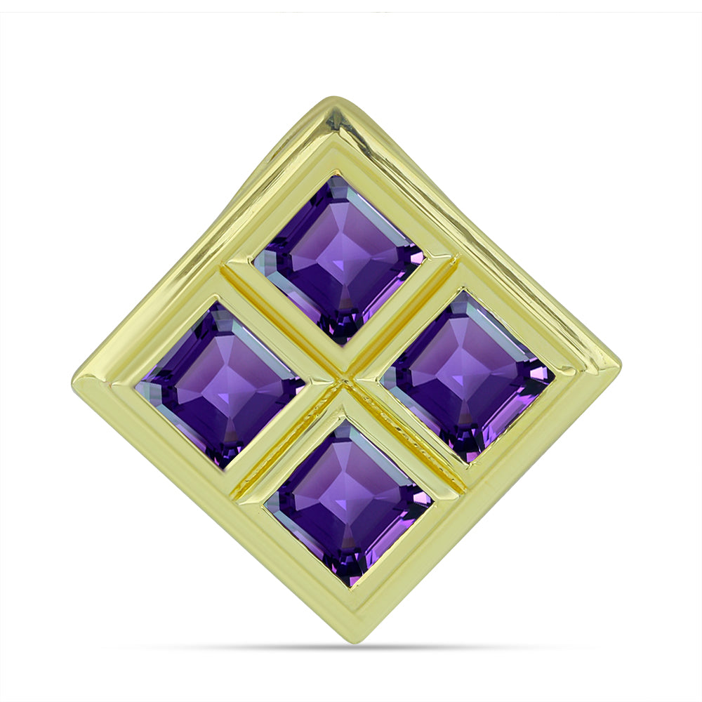 Pandantiv din Argint 925 Placat cu Aur ( 2.52 grame ) cu Ametist Marocan 2.41 Carate