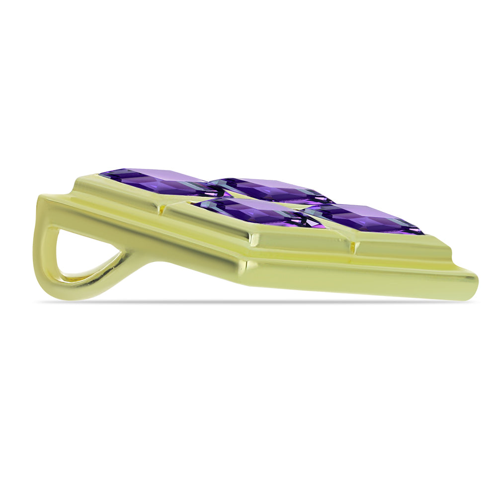 Pandantiv din Argint 925 Placat cu Aur ( 2.52 grame ) cu Ametist Marocan 2.41 Carate 2 