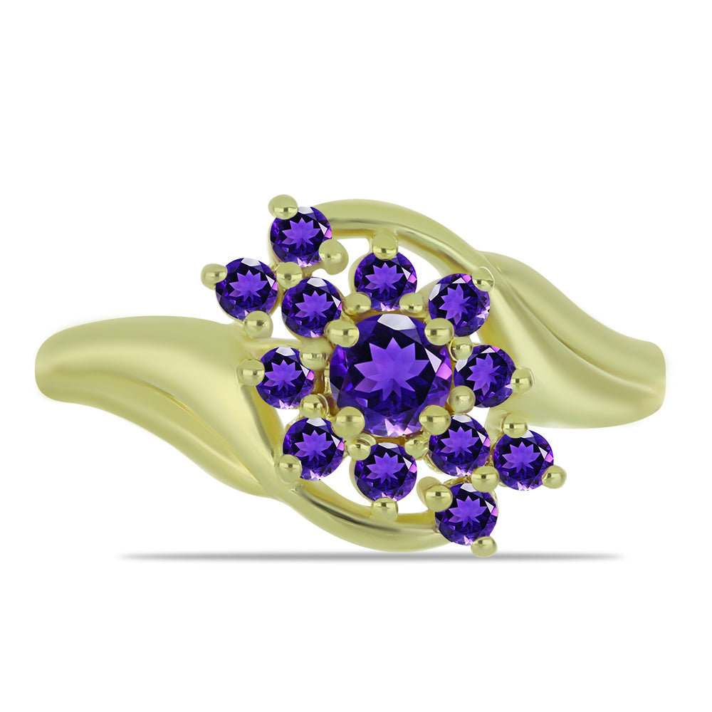 Inel din Argint 925 Placat cu Aur ( 2.67 grame ) cu Ametist Marocan 0.63 Carate