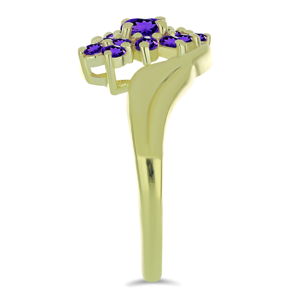 Inel din Argint 925 Placat cu Aur ( 2.67 grame ) cu Ametist Marocan 0.63 Carate