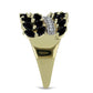 Inel din Argint 925 Placat cu Aur ( 3.55 grame ) cu Spinel Negru și Topaz Alb 5.89 Carate