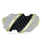 Inel din Argint 925 Placat cu Aur ( 2.94 grame ) cu Spinel Negru și Topaz Alb 0.6 Carate