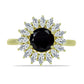 Inel din Argint 925 Placat cu Aur ( 3.79 grame ) cu Spinel Negru și Topaz Alb 3.69 Carate