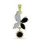 Pandantiv din Argint 925 Placat cu Aur ( 1.4 grame ) cu Spinel Negru și Topaz Alb 0.89 Carate