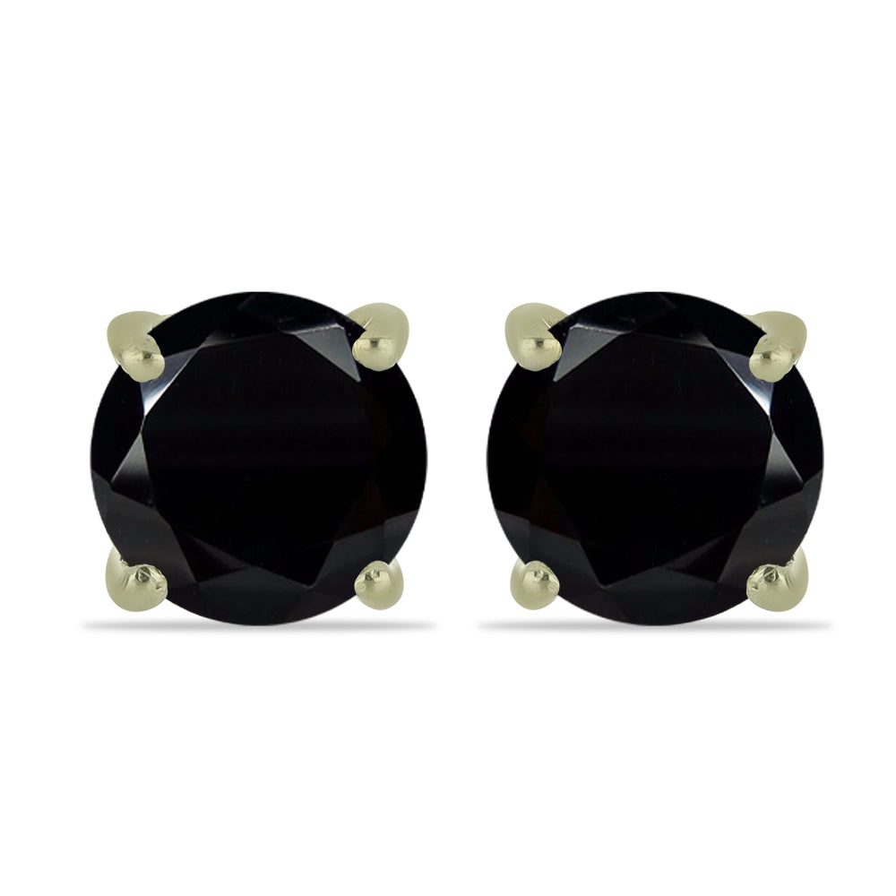 Cercei din Argint 925 Placat cu Aur ( 1.03 grame ) cu Spinel Negru 2.12 Carate