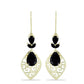 Cercei din Argint 925 Placat cu Aur ( 4.97 grame ) cu Spinel Negru 6.21 Carate