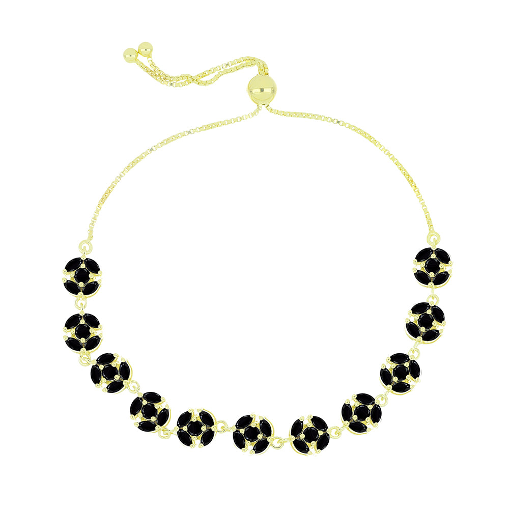 Brățară din Argint 925 Placat cu Aur ( 8.36 grame ) cu Spinel Negru 6.04 Carate