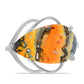 Inel din Argint 925 ( 3.8 grame ) cu Jasp Bumble Bee și Topaz Alb 9.86 Carate