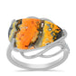 Inel din Argint 925 ( 3.8 grame ) cu Jasp Bumble Bee și Topaz Alb 9.86 Carate