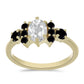 Inel din Argint 925 Placat cu Aur ( 2.08 grame ) cu Spinel Negru și Topaz Alb 1.42 Carate