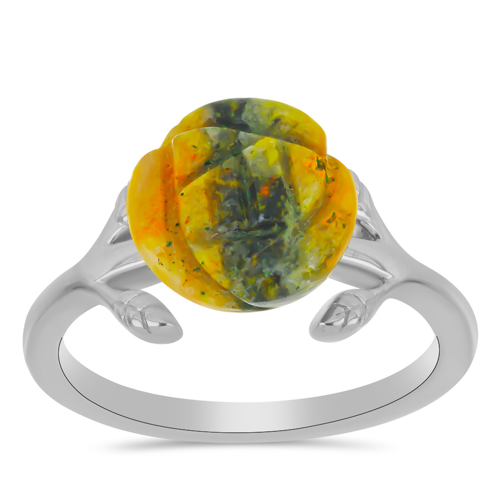 Inel din Argint 925 ( 2.35 grame ) cu Jasp Bumble Bee 3.43 Carate 3 