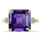 Inel din Argint 925 Placat cu Aur ( 2.64 grame ) cu Ametist Marocan și Topaz Alb 6.77 Carate