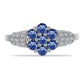 Inel din Argint 925 ( 2.76 grame ) cu Moissanite Albastru Regal cultivat în laborator și Topaz Alb 0.92 Carate