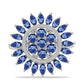 Inel din Argint 925 ( 4.36 grame ) cu Moissanite Albastru Regal cultivat în laborator 2.1 Carate