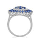 Inel din Argint 925 ( 4.36 grame ) cu Moissanite Albastru Regal cultivat în laborator 2.1 Carate