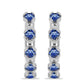 Cercei din Argint 925 ( 4.52 grame ) cu Moissanite Albastru Regal cultivat în laborator 1.05 Carate