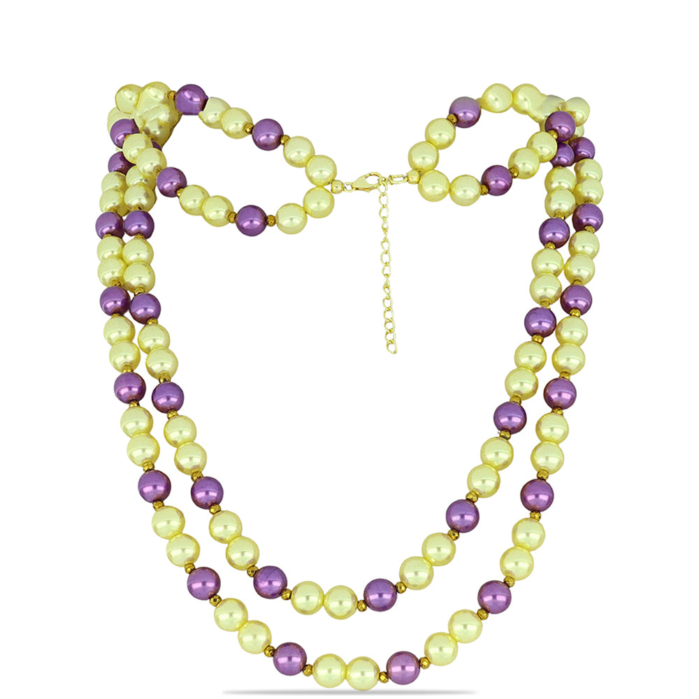 Colier din Argint 925 Placat cu Aur ( 1 grame ) cu Perlă de Apă Dulce de Culoarea Piersicii și Hematit Cerro Bolívar 306.29 Carate